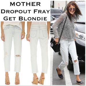 MOTHER DENIM The Dropout Slouchy Skinny Fray Jeans